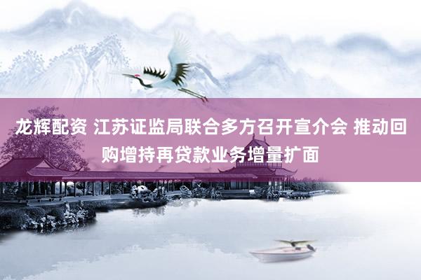 龙辉配资 江苏证监局联合多方召开宣介会 推动回购增持再贷款业务增量扩面